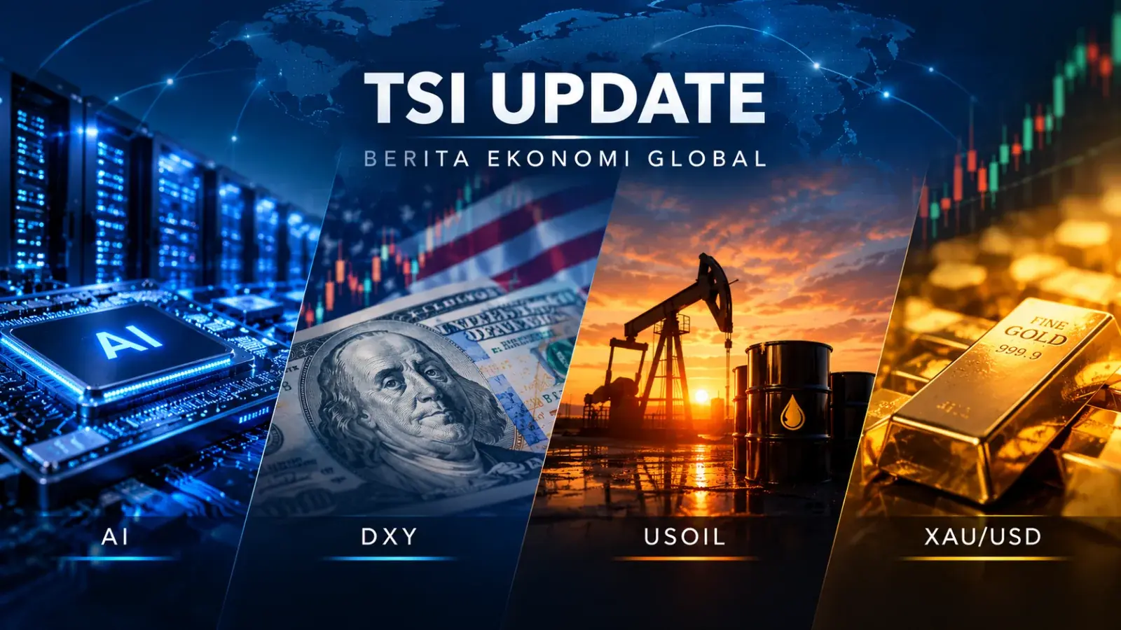 Saham AI, DXY, OIL, GOLD